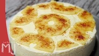 TARTA DE PIÑA  Sin horno fácil y refrescante [upl. by Ahsilet]