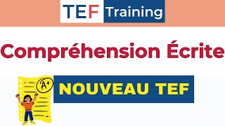 TEF Compréhension Écrite Nouveau TEF  NEW TEF [upl. by Flosser]