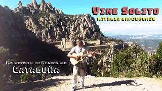 Vine solito by Natalia Lafourcade BUSKING in Montserrat Catalonia [upl. by Elleirol]