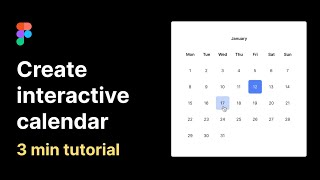 Interactive Calendar Date Picker in Figma [upl. by Hanah]