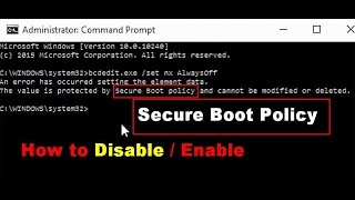 How to disable secure boot policy on windows 10 81 and 8 [upl. by Kcor]