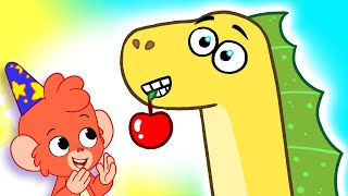 Baboos Little Crane builds a Dinosaur from Shapes  Club Baboo  Learn Dino Names for Kids  1 HOUR [upl. by Gnirol]