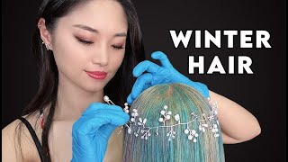 ASMR Winter Hair Dye with Hair Chalk [upl. by Luht]