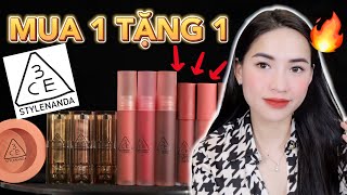 REVIEW 3CE Son Tint Lì Blur Water Tint và Soft Matte Lipstick  Mua 1 tặng 1 SIÊU HỜI [upl. by Anyek]