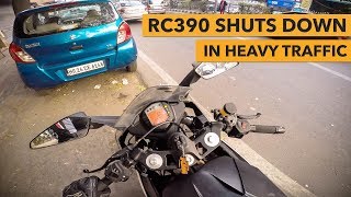 RC 390 shuts down in the middle of traffic [upl. by Cavanaugh]