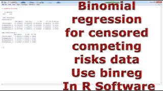 Binomial regression for censored competing risks data Use binreg With In R Software [upl. by Enaamuj]