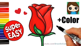 How to Draw  Color a Rose Super EASY Realistic [upl. by Bernardi]