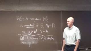 Introductory Real Analysis Lecture 6 Bounded Sequences Monotone Sequences Limits of Sequences [upl. by Esenwahs]