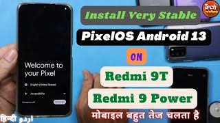 Install PixelOS Android 13 Stable On Redmi 9T Redmi 9 Power اردو हिन्दी [upl. by Llerref]