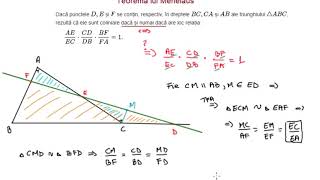 Teorema lui Menelaus demonstratie clasa a VIIa  Geometrie in plan [upl. by Carny]