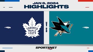 NHL Highlights  Maple Leafs vs Sharks  January 6 2024 [upl. by Aydin]