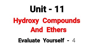 Evaluate Yourself  4  Hydroxy Compounds And Ethers  TN 12th Chemistry  in tamil  unit 11 [upl. by Julissa]