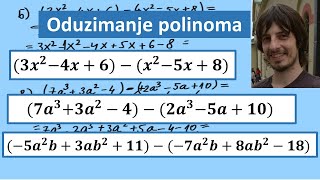 Oduzimanje polinoma osnovni zadaci [upl. by Alton619]