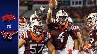 Virginia Tech vs Arkansas Belk Bowl Highlights 2016 [upl. by Annaiv]