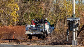 Conrail Hirailer Passes By Piscataway NJ [upl. by Blood768]