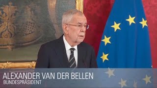 Van der Bellen Statement So geht es nach der Nationalratswahl jetzt weiter Koalition dialog [upl. by Benco]