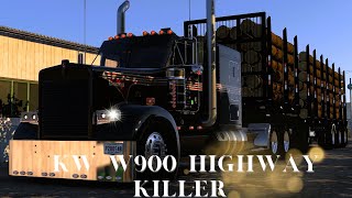 ATS Beta 150  KW W900 Highway Killer  48 Manac Logging trailer  American Truck Simulator [upl. by Litman]