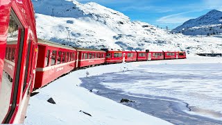 Riding the World’s Most Beautiful Snow Train  Bernina Express  Italy🇮🇹  Switzerland🇨🇭 [upl. by Htebizile]