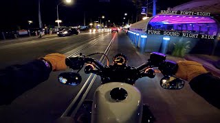 Harley Davidson 48 Night Ride 2  Pure Engine Sound Only [upl. by Epner486]