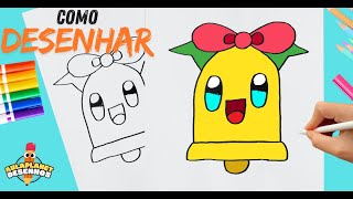 Como Desenhar um Sino de Natal Kawaii Passo a Passo  Desenhos de Natal  Desenhos Fáceis [upl. by Thetisa]