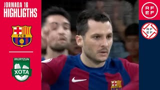 Resumen PrimeraDivisiónFS  Barça 54 CA Osasuna Magna  Jornada 16 [upl. by Lynnet828]