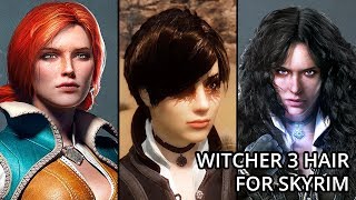 Witcher 3 Hair for Skyrim  Skyrim Mod  SC  The Witcher 3 Hairdos [upl. by Burny]