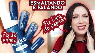 Fazendo as unhas e falando sobre minha lipo de papada enzimática CONTEI TUDO  Esmaltando e Falando [upl. by Mayer272]