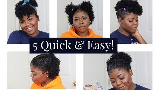 5 QUICK amp EASY NATURAL HAIRSTYLES FOR BLACK WOMEN [upl. by Yert]