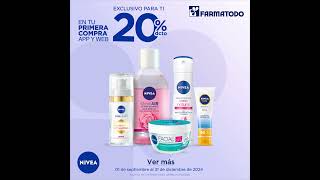 Disfruta del 20 de descuento en tu primera compra de Nivea  Farmatodo [upl. by Juakn]