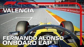 F1 2020 Fernando Alonso Onboard Lap At Valencia Street Circuit  2020 European Grand Prix [upl. by Anaib481]