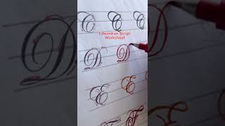 Edwardian Script Worksheet calligraphy lettering reels tutorial handlettering fypシ゚viralシ [upl. by Neerol364]