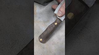 Sanding and oiling a wooden knife handleKnifeMaking [upl. by Tavi]