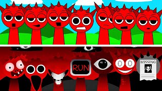 Incredibox Sprunki All Red Raddy Version  Normal Vs Horror Style [upl. by Adihsar]