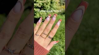 Pre Painted Gelly Tip Nail Hack nailhack gelx gellytips fallnails [upl. by Blockus]