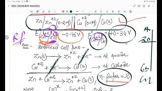 Day  4  Cu  Zn Cell  Electrode Potential  Nernst Equation  12th [upl. by Tattan]