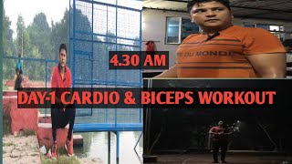 Day1 cardio amp biceps workout  best cardio amp biceps workout Theashurajput [upl. by Eisenstark]