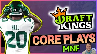 NFL DFS MNF Core Plays ValuesSleepers  Lineup Builder  Buffalo Bills vs New York Jets [upl. by Burdett]