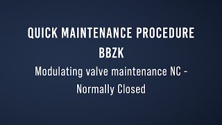 Quick maintenance Manutenzione valvole BBZK Modulating valve NC  Modulante NC [upl. by Charlton]