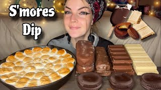 CHOCOLATE SMORES DIP MUKBANG Vegan No Talking [upl. by Vinia]