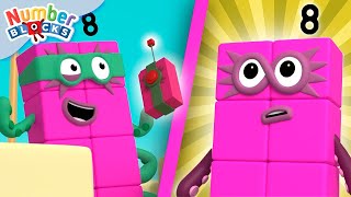 Superhero Maths Moments Save the Day  Octoblock Number Fun  Numberblocks [upl. by Ennayr]