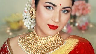 AISHWARYA RAI BACHCHAN INSPIRED LOOK  INDIAN WEDDING GUEST MAKEUP TUTORIAL [upl. by Baerman]