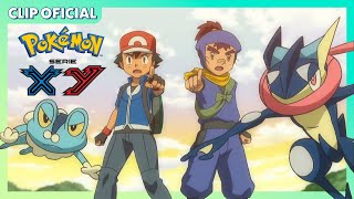 ¡Froakie y Greninja  Serie Pokémon XYExpediciones en Kalos  Clip oficial [upl. by Enier130]