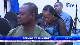 Service To Humanity American Management University Confers Honorary Doctorate Degrees On 9 Members [upl. by Irtimd]