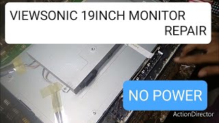 viewsonic 19inch monitor repair viewsonic va1912wb3 repair no power issue 100 repair monitor [upl. by Tarazi]