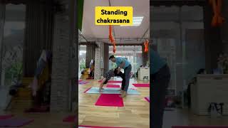 Standing chakrasanaflexibilityadvancebackbending fitness yogapractice virashorts yogaroutine [upl. by Eliath791]