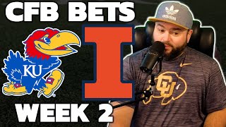 Kansas vs Illinois Week 2 Bets  College Football Picks With Kyle Kirms [upl. by Ailongam684]