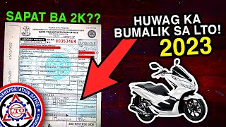 PAANO MAGPAREHISTRO NG MOTOR 2023 LTO RENEWAL OF MOTORCYCLE REGISTRATION PROCESS REQUIREMENTS amp FEES [upl. by Aiyekal]