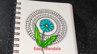 Simple Flower Mandala Art For Beginners  EasyMandala59 [upl. by Nairred]