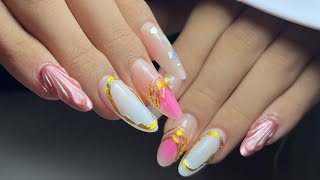 Uñas acrílicas en TENDENCIA  Relieve y más [upl. by Lucine]