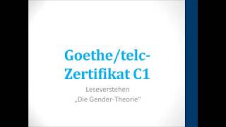 telc C1 Leseverstehen GenderTheorie [upl. by Collar101]